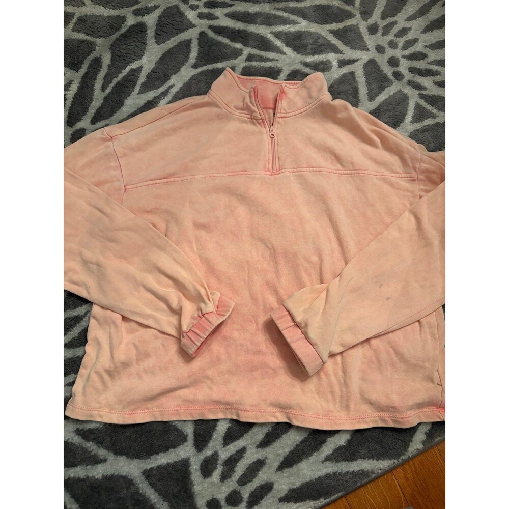 So Lounge Life Quarter Zip Pink Pullover Sweatshirt